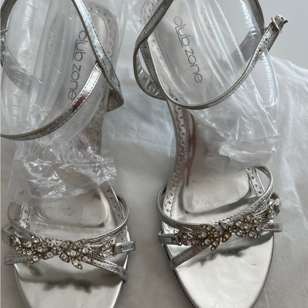 Silver Strappy Women's Sandals
